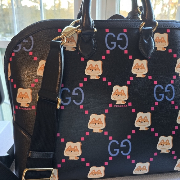 EUC Gucci Dome Satchel Pikarar- Black with Dust Bag - Picture 7 of 12